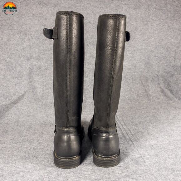 Bogs McKenna Rain Boots Black Leather Mid-Calf Waterproof Women's Size 9 - Picture 5 of 11